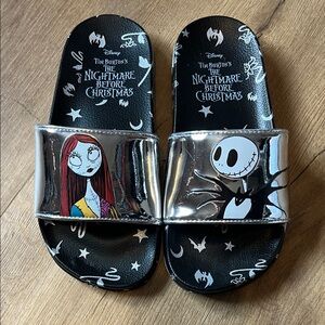 Disney Kids Nightmare Before Christmas Slides - Black and Silver